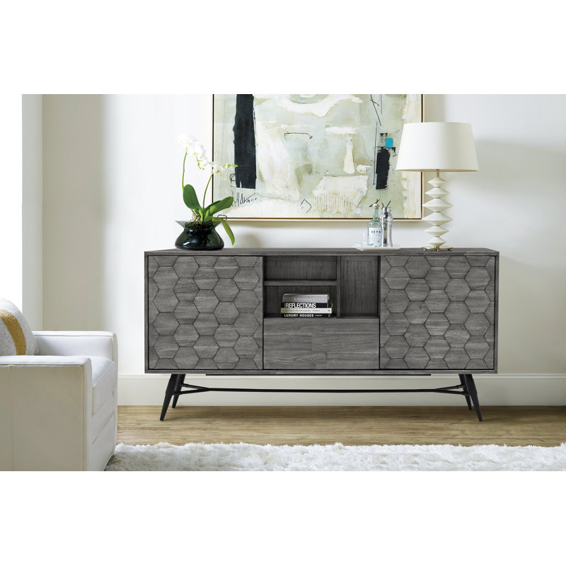 Corrigan Studio Janas Sideboard Buffet In Grey Acacia Wood Wayfair
